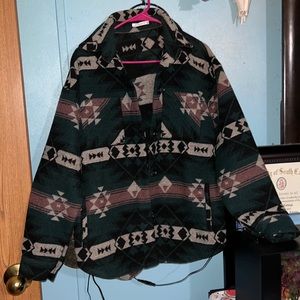 Aztec print shacket